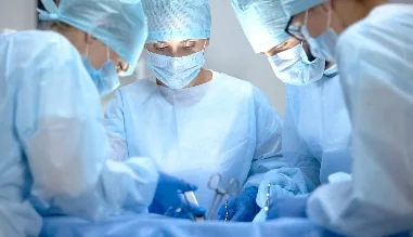 Surgical team during an operation – epilepsy surgery